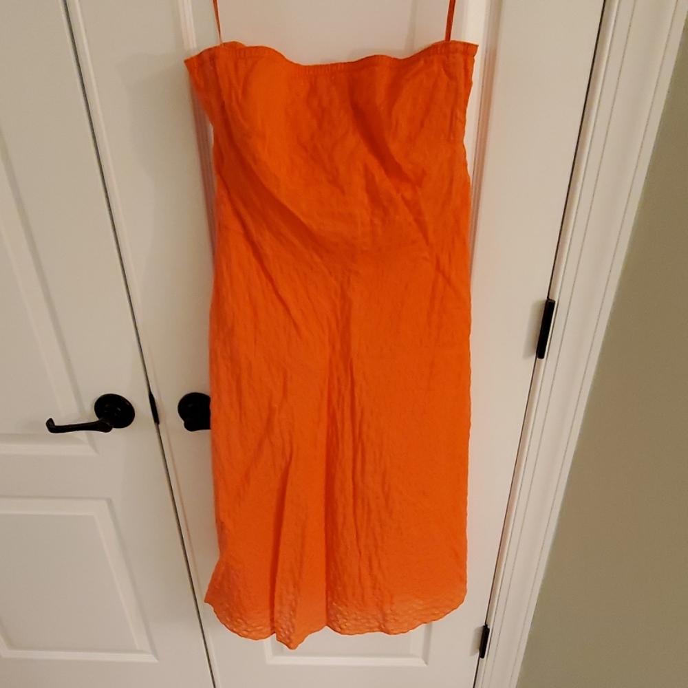J.Crew strapless orange dress